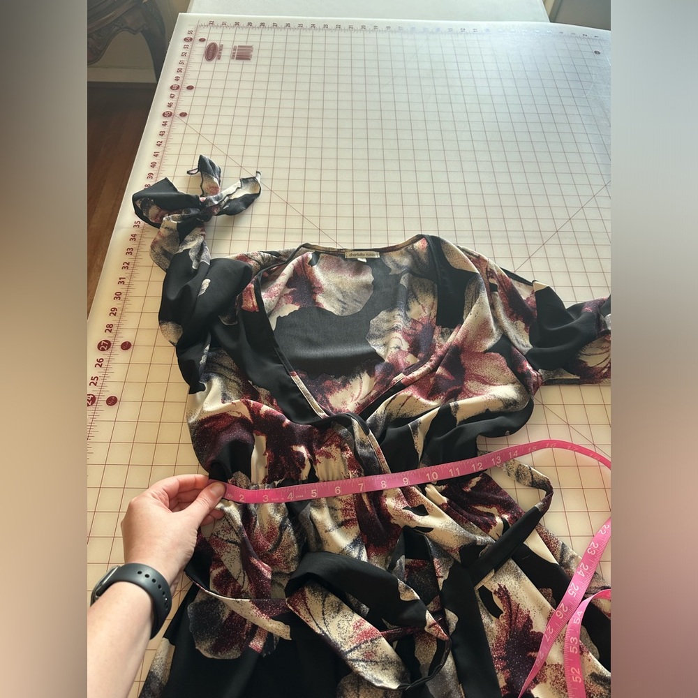 Charlotte Russe size small floral black cream purple summer dress - Picture 6 of 13